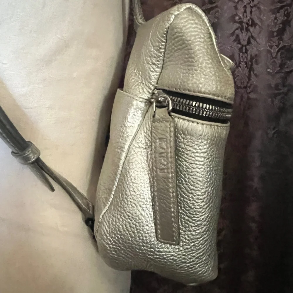 Kara Backpack  Rich Warm Silver Tone   Minimalist Utilitarian Vibe